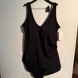 Swimsuits For All Size‎ 32 Plus Size One Piece Bathing Suit Black NWT